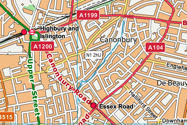 N1 2HJ map - OS VectorMap District (Ordnance Survey)