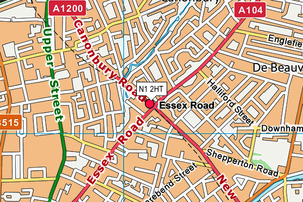 N1 2HT map - OS VectorMap District (Ordnance Survey)