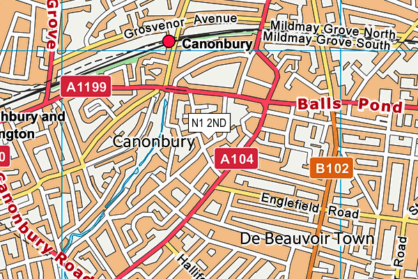 N1 2ND map - OS VectorMap District (Ordnance Survey)