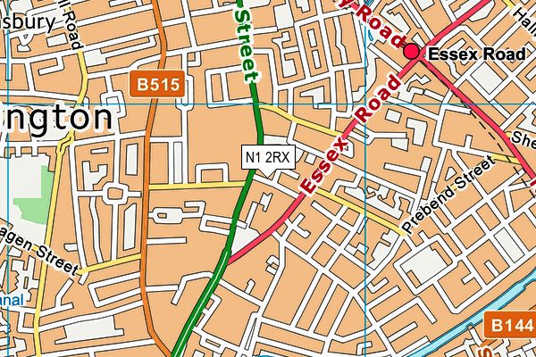 N1 2RX map - OS VectorMap District (Ordnance Survey)