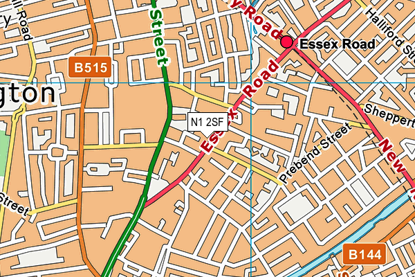 N1 2SF map - OS VectorMap District (Ordnance Survey)