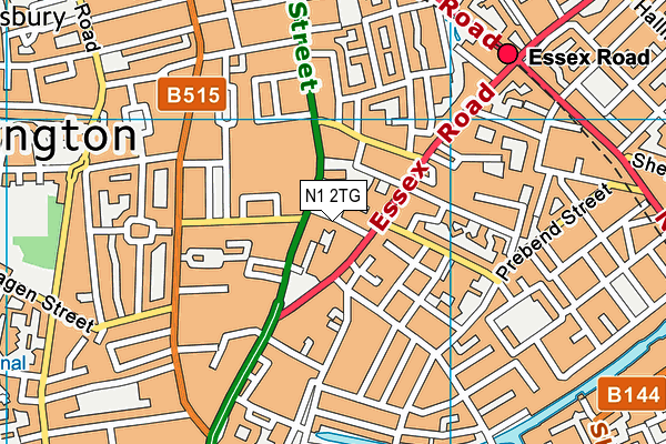 N1 2TG map - OS VectorMap District (Ordnance Survey)
