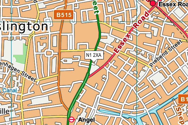 N1 2XA map - OS VectorMap District (Ordnance Survey)