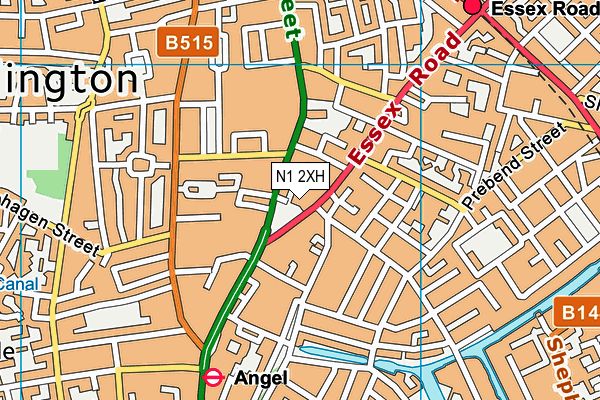 N1 2XH map - OS VectorMap District (Ordnance Survey)