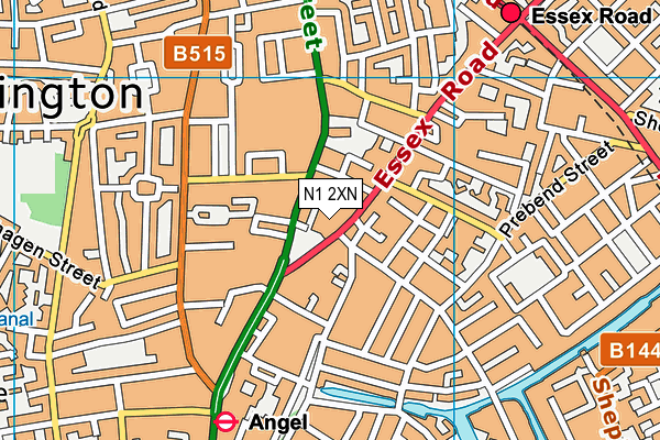 N1 2XN map - OS VectorMap District (Ordnance Survey)