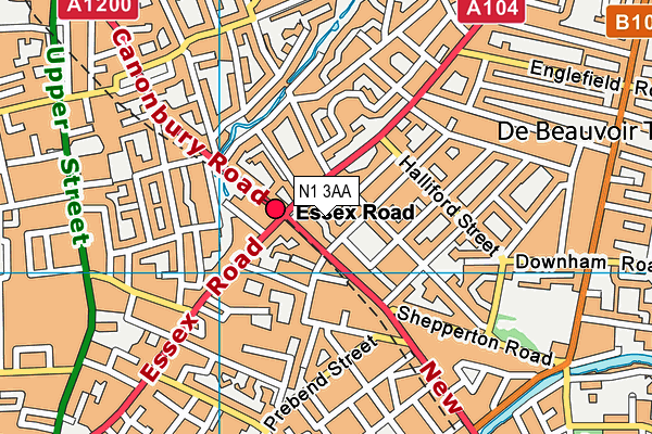 N1 3AA map - OS VectorMap District (Ordnance Survey)