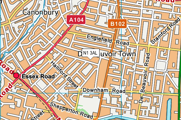 N1 3AL map - OS VectorMap District (Ordnance Survey)