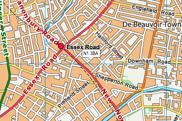 N1 3BA map - OS VectorMap District (Ordnance Survey)