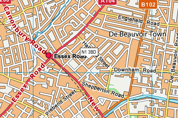 N1 3BD map - OS VectorMap District (Ordnance Survey)