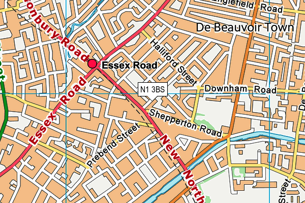 N1 3BS map - OS VectorMap District (Ordnance Survey)