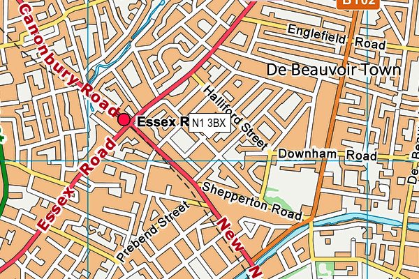 N1 3BX map - OS VectorMap District (Ordnance Survey)