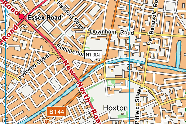 N1 3DJ map - OS VectorMap District (Ordnance Survey)