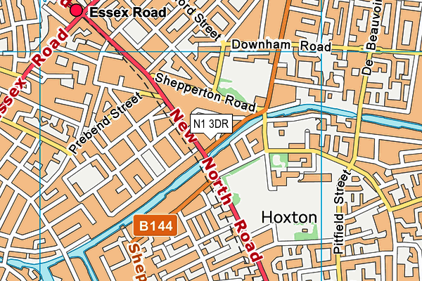 N1 3DR map - OS VectorMap District (Ordnance Survey)