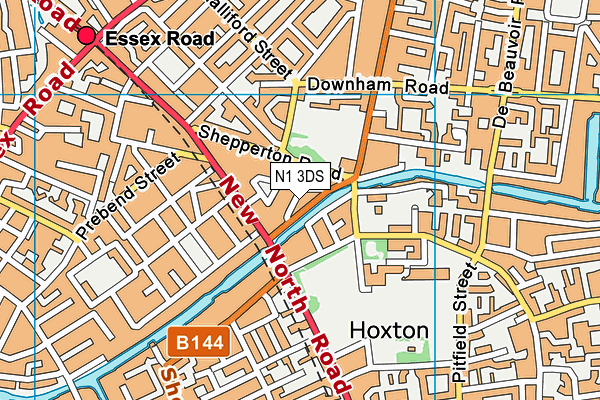 N1 3DS map - OS VectorMap District (Ordnance Survey)