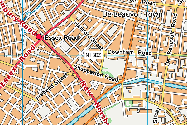 N1 3DZ map - OS VectorMap District (Ordnance Survey)
