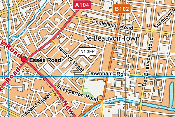 N1 3EP map - OS VectorMap District (Ordnance Survey)