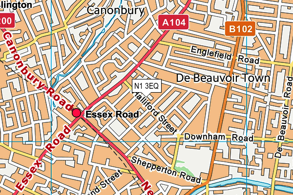 N1 3EQ map - OS VectorMap District (Ordnance Survey)