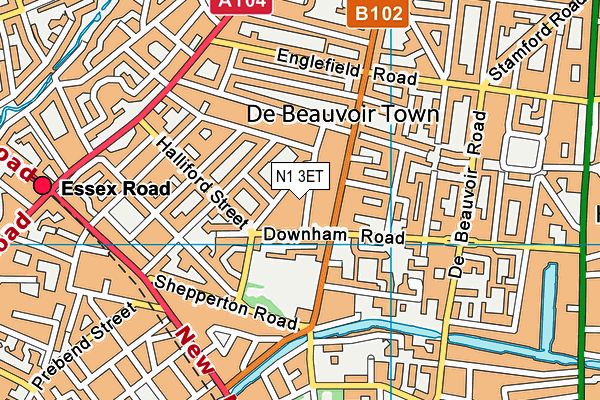 N1 3ET map - OS VectorMap District (Ordnance Survey)