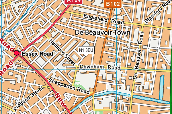 N1 3EU map - OS VectorMap District (Ordnance Survey)