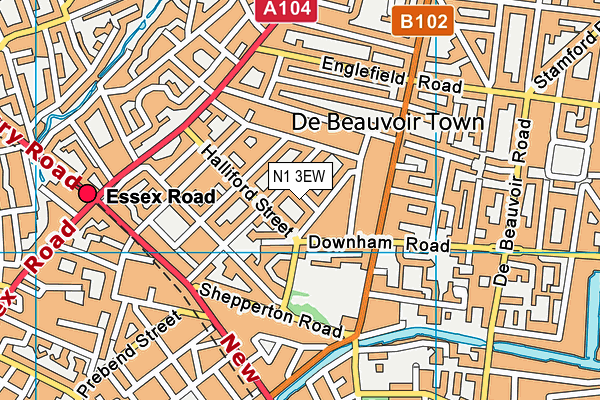 N1 3EW map - OS VectorMap District (Ordnance Survey)