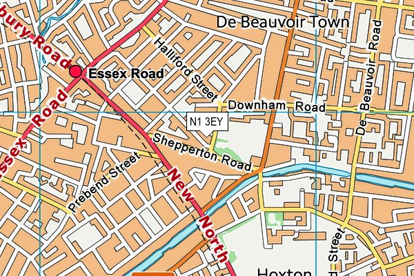 N1 3EY map - OS VectorMap District (Ordnance Survey)