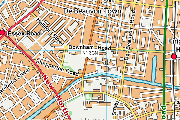 N1 3GN map - OS VectorMap District (Ordnance Survey)