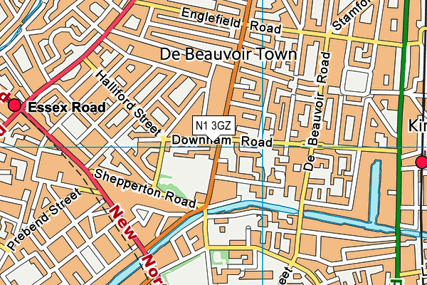 N1 3GZ map - OS VectorMap District (Ordnance Survey)