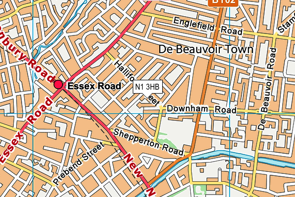 N1 3HB map - OS VectorMap District (Ordnance Survey)