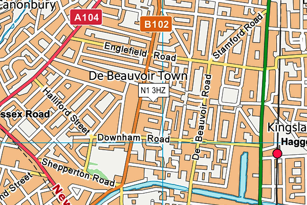 N1 3HZ map - OS VectorMap District (Ordnance Survey)