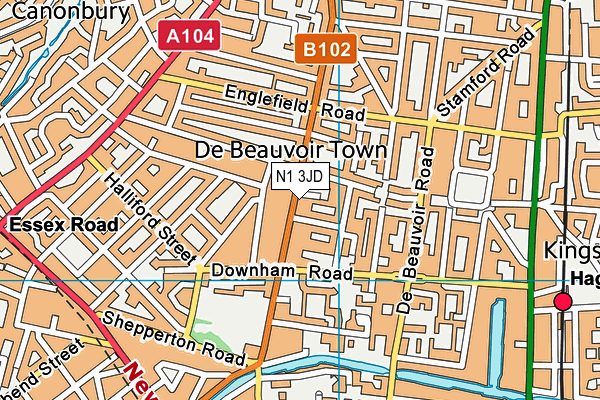 N1 3JD map - OS VectorMap District (Ordnance Survey)