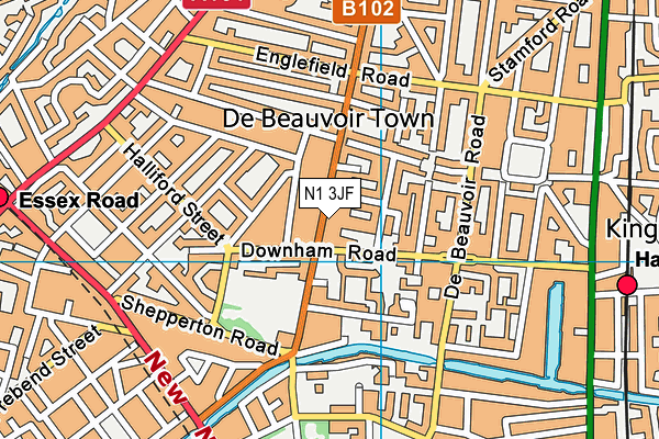 N1 3JF map - OS VectorMap District (Ordnance Survey)