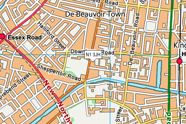 N1 3JH map - OS VectorMap District (Ordnance Survey)