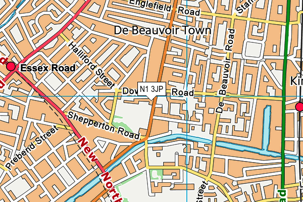 N1 3JP map - OS VectorMap District (Ordnance Survey)