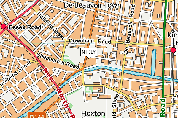 N1 3LY map - OS VectorMap District (Ordnance Survey)