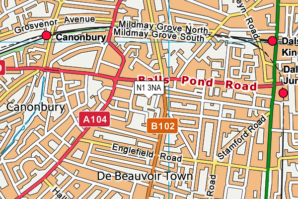 N1 3NA map - OS VectorMap District (Ordnance Survey)