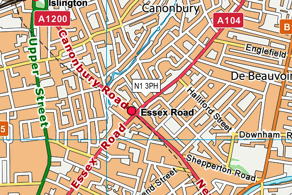 N1 3PH map - OS VectorMap District (Ordnance Survey)