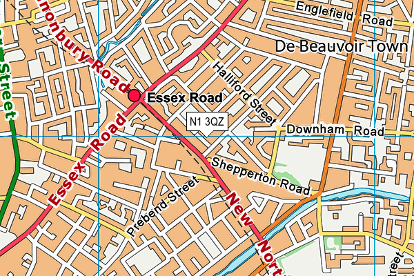 N1 3QZ map - OS VectorMap District (Ordnance Survey)