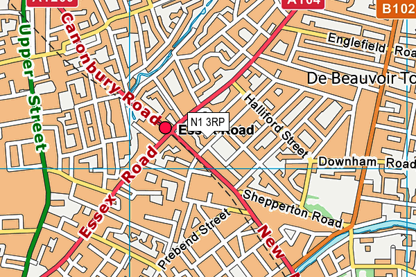 N1 3RP map - OS VectorMap District (Ordnance Survey)