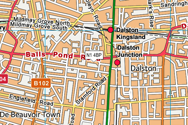 N1 4BP map - OS VectorMap District (Ordnance Survey)