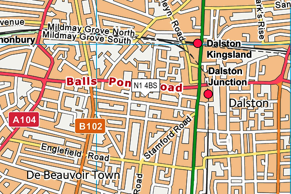 De Beauvoir Primary School map (N1 4BS) - OS VectorMap District (Ordnance Survey)
