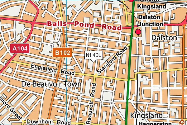 N1 4DL map - OS VectorMap District (Ordnance Survey)