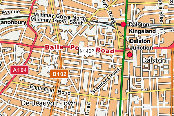 N1 4DP map - OS VectorMap District (Ordnance Survey)