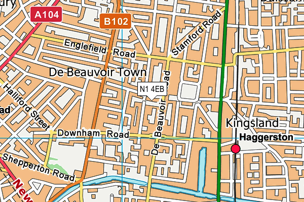 N1 4EB map - OS VectorMap District (Ordnance Survey)