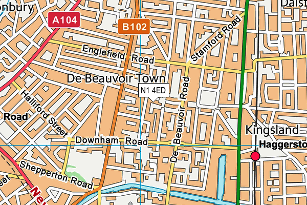 N1 4ED map - OS VectorMap District (Ordnance Survey)