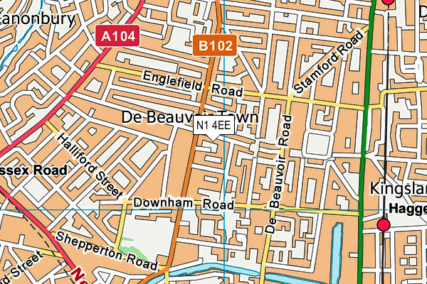 N1 4EE map - OS VectorMap District (Ordnance Survey)