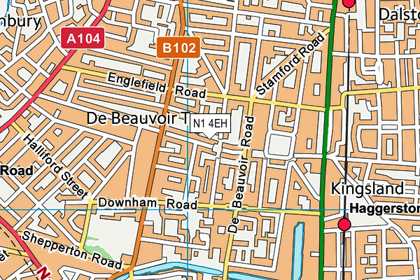 N1 4EH map - OS VectorMap District (Ordnance Survey)