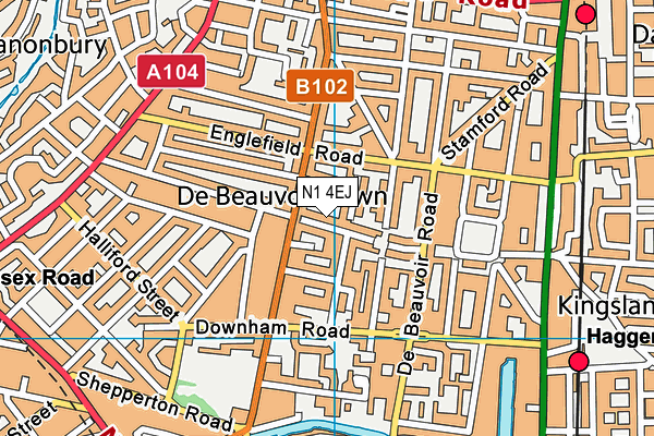 N1 4EJ map - OS VectorMap District (Ordnance Survey)