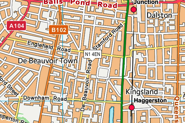 N1 4EN map - OS VectorMap District (Ordnance Survey)