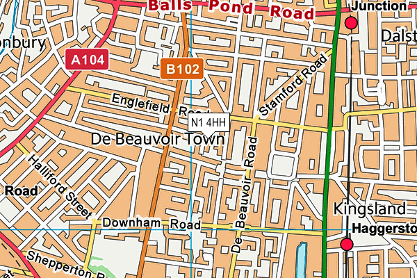 N1 4HH map - OS VectorMap District (Ordnance Survey)