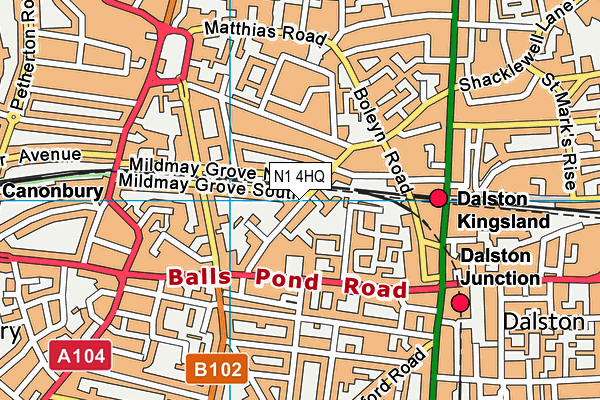 N1 4HQ map - OS VectorMap District (Ordnance Survey)